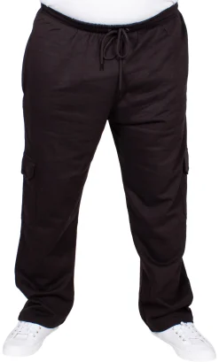 Online Bigdude Straight Leg Cargo Joggers Black Sweatpants