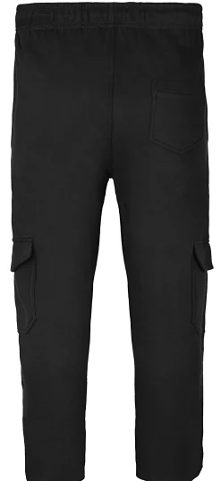 Online Bigdude Straight Leg Cargo Joggers Black Sweatpants
