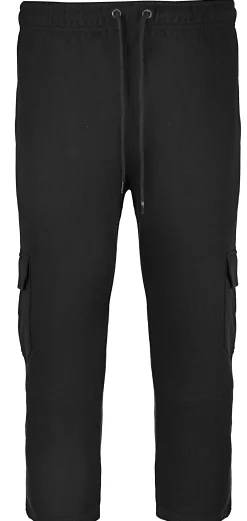 Online Bigdude Straight Leg Cargo Joggers Black Sweatpants