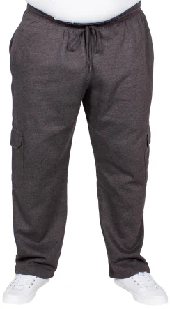Hot Bigdude Straight Leg Cargo Jogger Charcoal Sweatpants