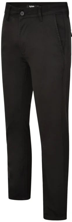 Discount Bigdude Stretch Chino Trousers Black Jeans