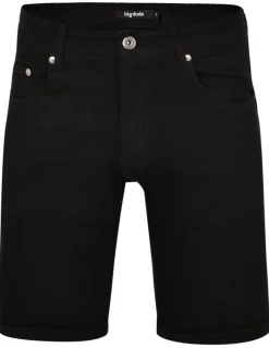 Fashion Bigdude Stretch Denim Shorts Black Shorts