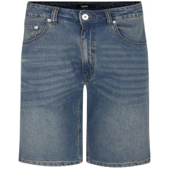 Clearance Bigdude Stretch Denim Shorts With Whiskers Tint Wash Shorts