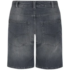 Fashion Bigdude Stretch Denim Shorts With Whiskers Grey Wash Shorts