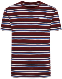New Bigdude Stripe T-Shirt Burgundy Tall T-shirts