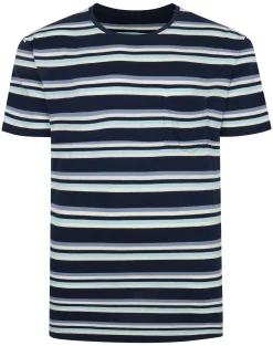 Online Bigdude Stripe T-Shirt Navy Tall T-shirts