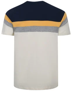 New Bigdude Striped Colour Block T-Shirt Navy T-shirts