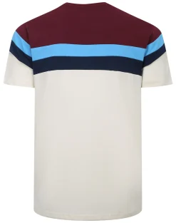 Clearance Bigdude Striped Colour Block T-Shirt Burgundy Tall T-shirts