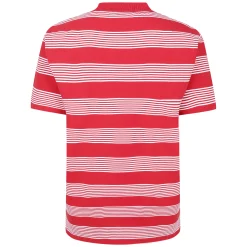 Discount Bigdude Striped Relaxed Collar Polo Pepper Red/White Polo Shirts