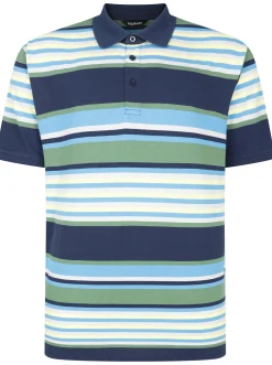 Outlet Bigdude Summer Stripe Polo Navy Polo Shirts