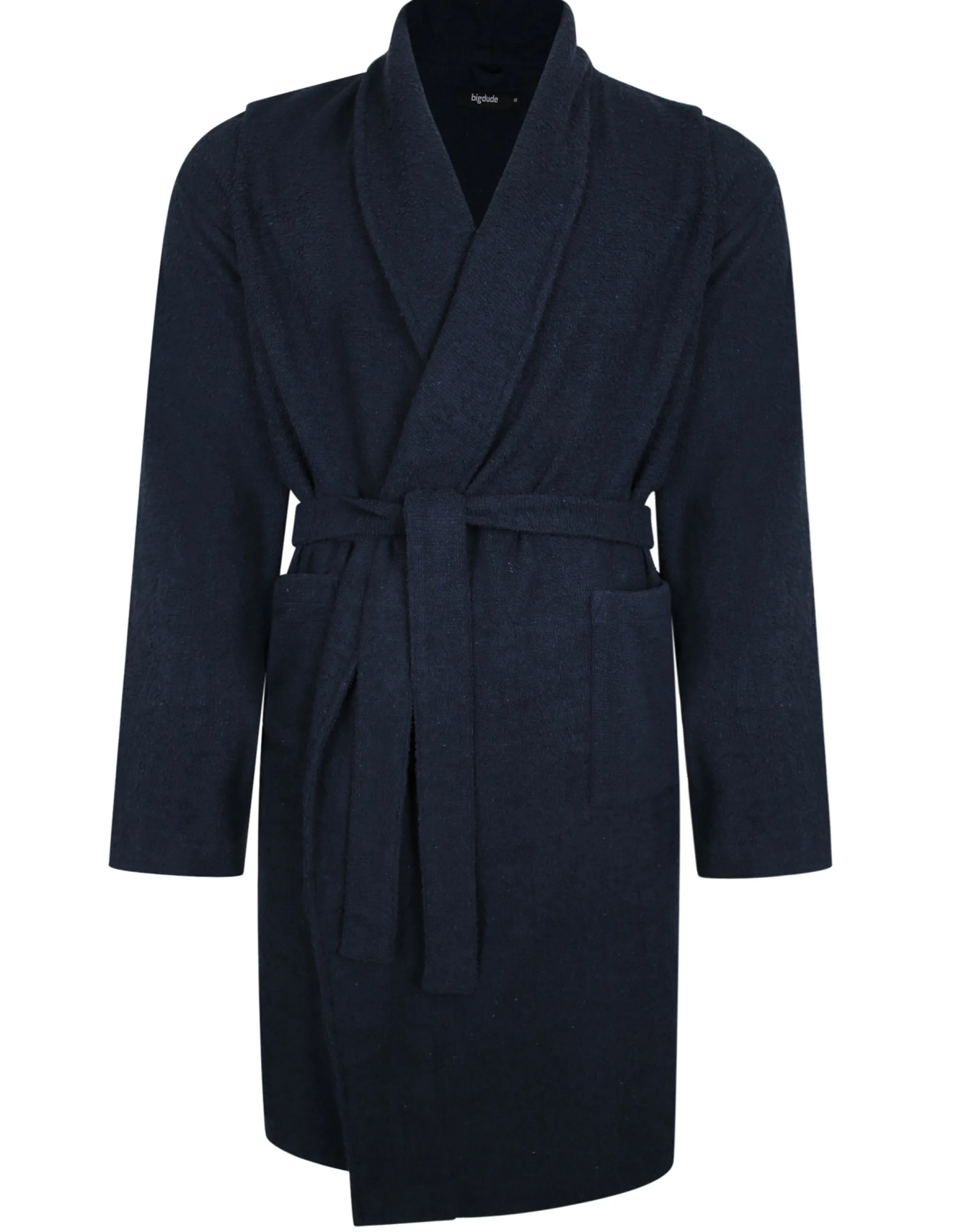 Fashion Bigdude Terry Towelling Dressing Gown Navy Bath Robes|Pajamas