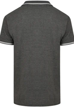 Outlet Bigdude Tipped Polo Shirt Charcoal Polo Shirts