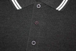 Outlet Bigdude Tipped Polo Shirt Charcoal Polo Shirts