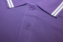 Discount Bigdude Tipped Polo Shirt Purple Polo Shirts