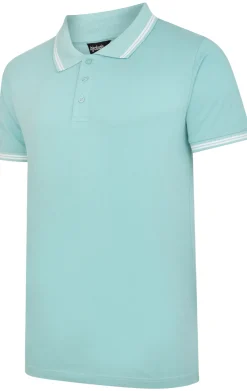 Hot Bigdude Tipped Polo Shirt Turquoise Polo Shirts