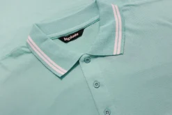 Hot Bigdude Tipped Polo Shirt Turquoise Polo Shirts