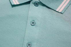 Hot Bigdude Tipped Polo Shirt Turquoise Polo Shirts