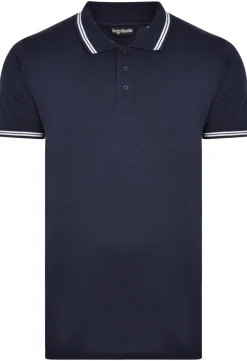 Hot Bigdude Tipped Polo Shirt Navy Polo Shirts