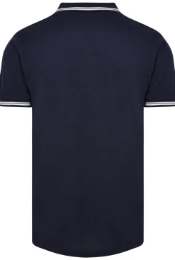 Hot Bigdude Tipped Polo Shirt Navy Polo Shirts