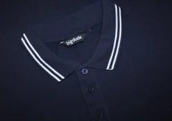 Hot Bigdude Tipped Polo Shirt Navy Polo Shirts