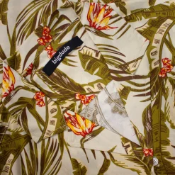 Discount Bigdude Tropical Trees Viscose Relaxed Collar Shirt White Casual Shirts