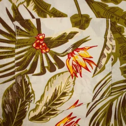 Discount Bigdude Tropical Trees Viscose Relaxed Collar Shirt White Casual Shirts