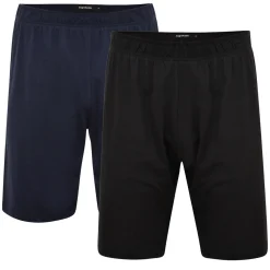 Fashion Bigdude Twin Pack Classic Pyjama Shorts Black/Navy Pajama Bottoms|Pajamas