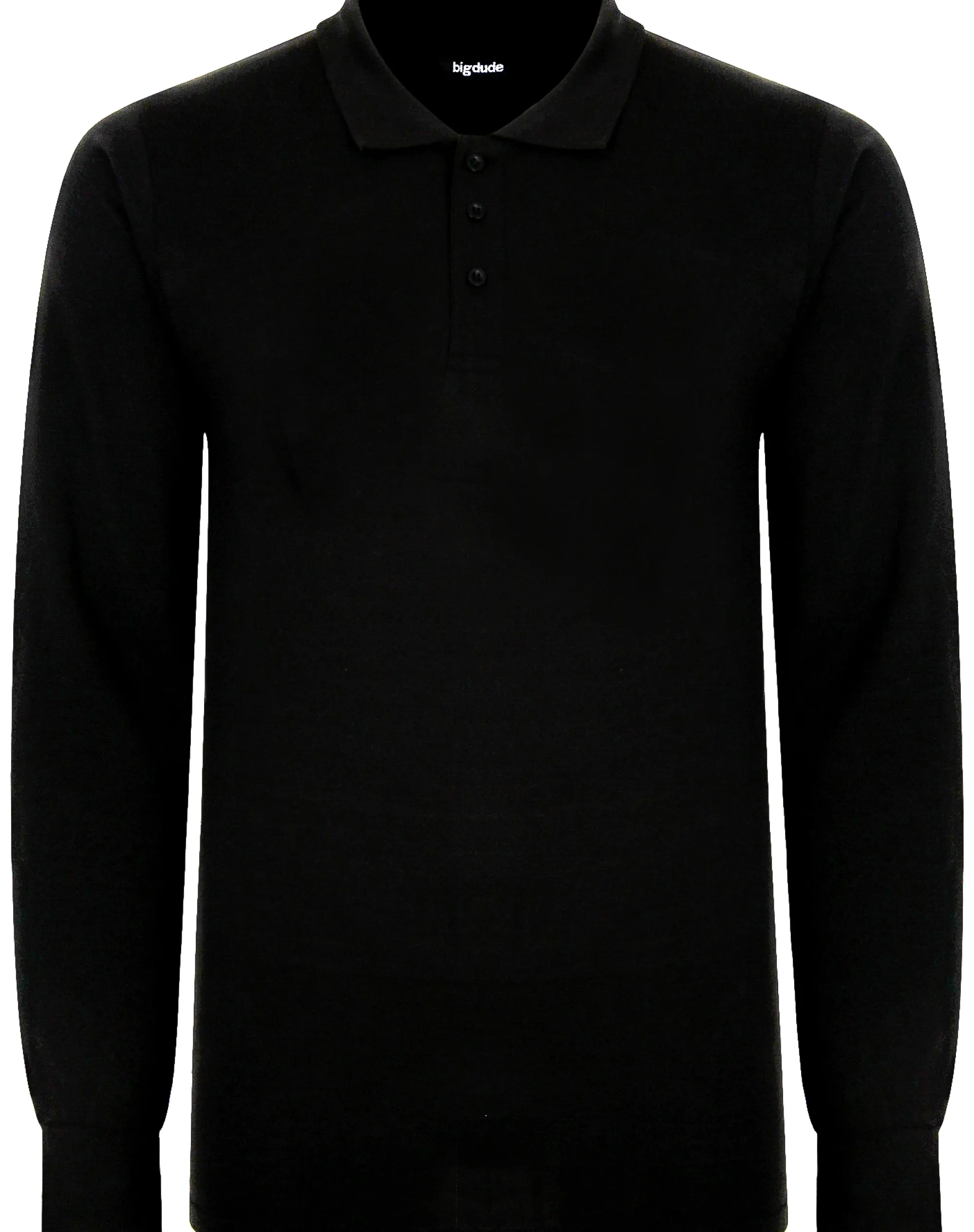 Clearance Bigdude Twin Pack Long Sleeve Polos Black/Navy Polo Shirts