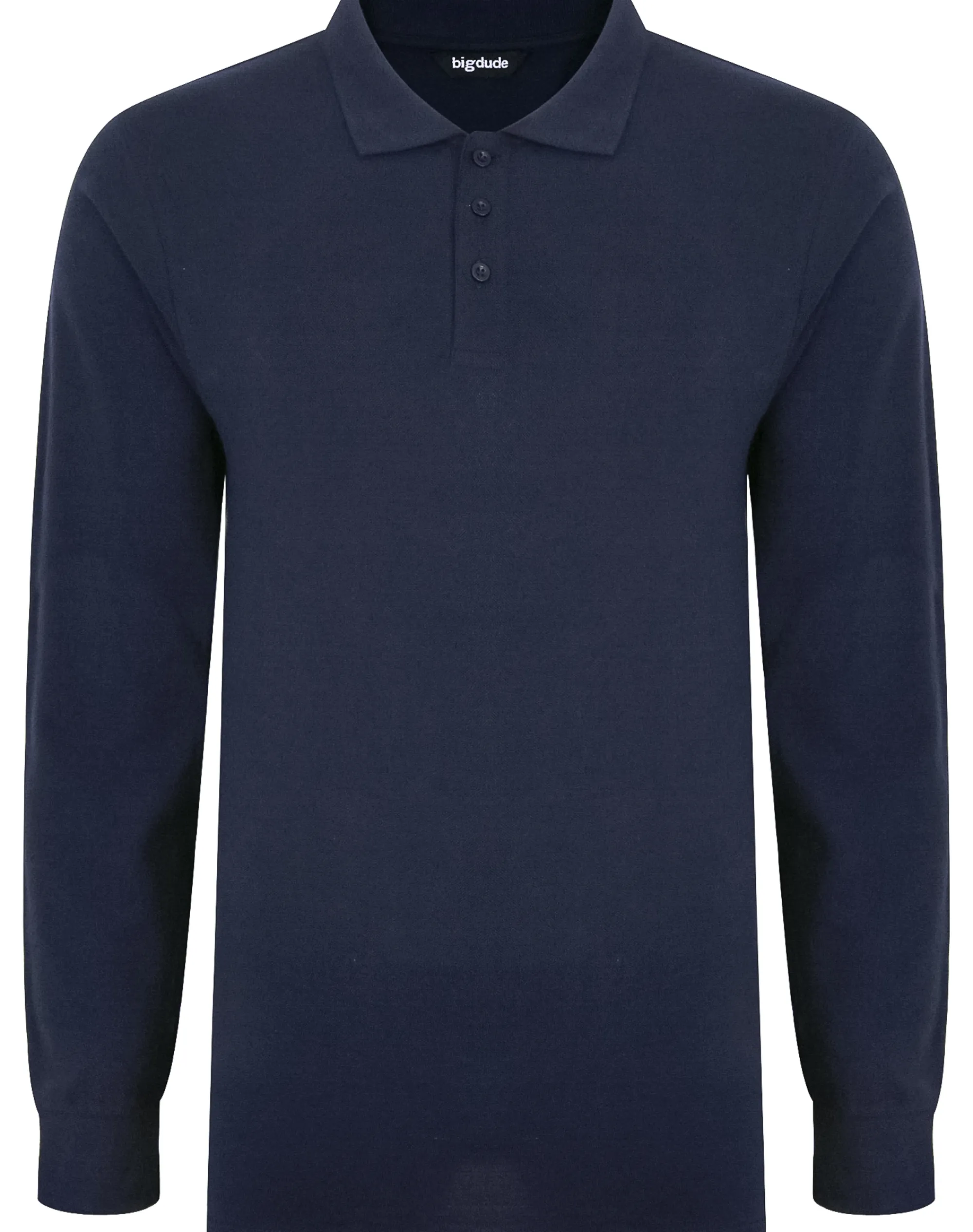 Clearance Bigdude Twin Pack Long Sleeve Polos Black/Navy Polo Shirts