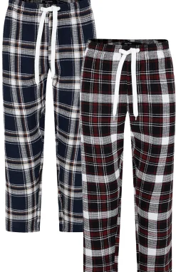 Best Bigdude Twin Pack Waffle PJ Pants Burgundy/Navy Pajama Bottoms|Pajamas