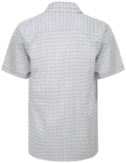 Sale Bigdude Waves Viscose Relaxed Collar Shirt White Tall Casual Shirts