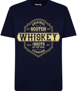 Online Bigdude Whiskey Print T-Shirt Navy T-shirts